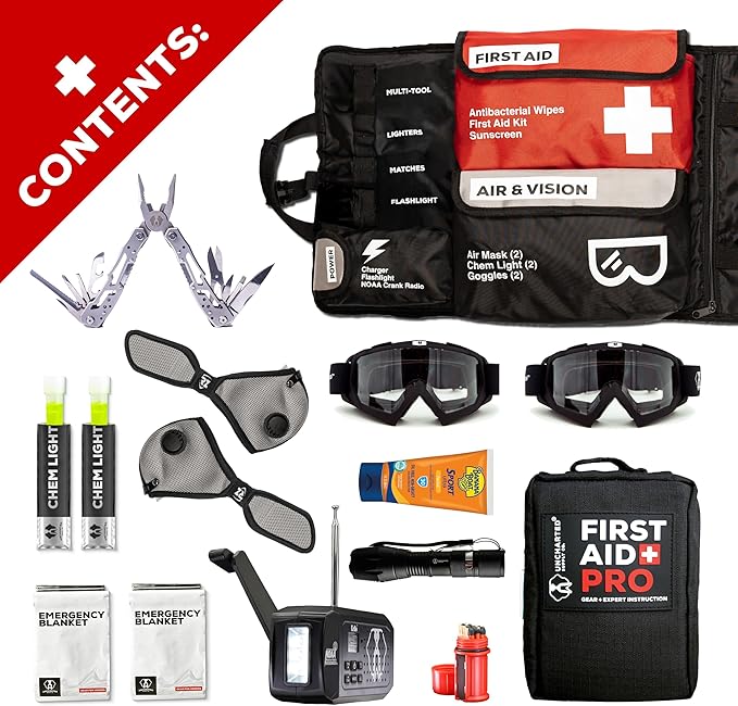 Uncharted Supply Co. The SEVENTY2® Pro 2-Person Survival System – 72 Hour Emergency Preparedness Kit with 60+ Tools for Home, Car, Camping, and Disaster Readiness – Durable Waterproof Go Bag