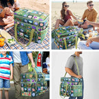 Soft Collapsible Insulated Sided Cooler - 60 Can Large Leakproof Picnic Beach Meal Prep Portable Travel Cooler for Shopping, Kayaking, Road Trips