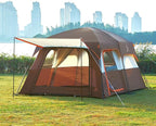 KTT Extra Large Tent 10-12-14 Person(Style-B),Family Cabin Tents,2 Rooms,3 Doors and 3 Windows with Mesh,Straight Wall,Waterproof,Double Layer,Big Tent for Outdoor,Picnic,Camping,Family Gathering