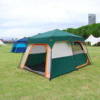 KTT Extra Large Tent 10-12-14 Person(A),Family Cabin Tents,2 Rooms,3 Doors and 3 Windows with Mesh,Straight Wall,Waterproof,Double Layer,Big Tent for Outdoor,Picnic,Camping,Family Gathering