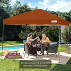 Best Choice Products 10x10ft Pop Up Canopy Tent, Outdoor Shade, 1 Person 1 Minute Set Up, Carry Case, 4 Weight Bags - Rust