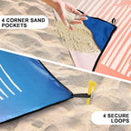 Beach Blanket Waterproof Sandproof Beach Mat 79" X 83"/10'x9'for 2-8 Adults Quick Drying Outdoor Picnic Mat Beach Accessories for Travel, Camping, Hiking