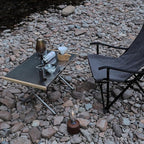 CAMPINGMOON Camping Side Table Heat-Resisting Stainless Steel Embossing Process for Outdoor Table Top Grill T-370