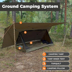 onewind Mesh Tent for 2 Person, 2 Openings Inner Tent for Tarp Ultralight Trekking Pole Tent Tarp Backpacking Netting Tent with Waterproof Bathtub Floor, No Trekking Pole Included