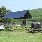 REDCAMP Aluminum Adjustable Camping Tarp Poles, Set of 2, 36in to 90in Telescoping Lightweight Waterproof Tent Poles, Multi-Purpose Extension Paint Roller/Gutter Cleaning/Duster Pole, Black