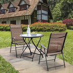 Giantex 2-Pack Patio Dining Chairs, Portable Folding Chairs, Camping Chair with Armrest, Outdoor Dining Chairs for Bistro, Deck, Backyard (2)