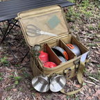 Tactical Camping Storage Bag 18L Tactical Utility Tote Bag Camping Cookware Organizer Trunk Organizer (Khaki)