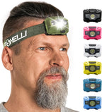 Foxelli USB‑C Rechargeable LED Headlamp – Ultra‑Light 2.4 oz & Bright 180 Lumens – Red/White Light, 5 Modes, IPX5 Waterproof, 40 h Runtime for Trail Running, Camping, Hiking