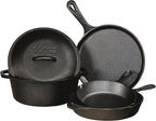Lodge 2 Quart Pre-Seasoned Cast Iron Dutch Oven with Lid - Dual Handles - Use in the Oven, on the Stove, on the Grill or over the Campfire - Black