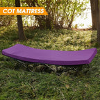 CYMULA Camping Cot Mattress 2in Memory Foam Sleeping Pad,Soft Warm Non-Slip Camping Mattress Topper with Retaining for Adults,Portable Roll up Pad for Travel(75 x30)（only Mattress）