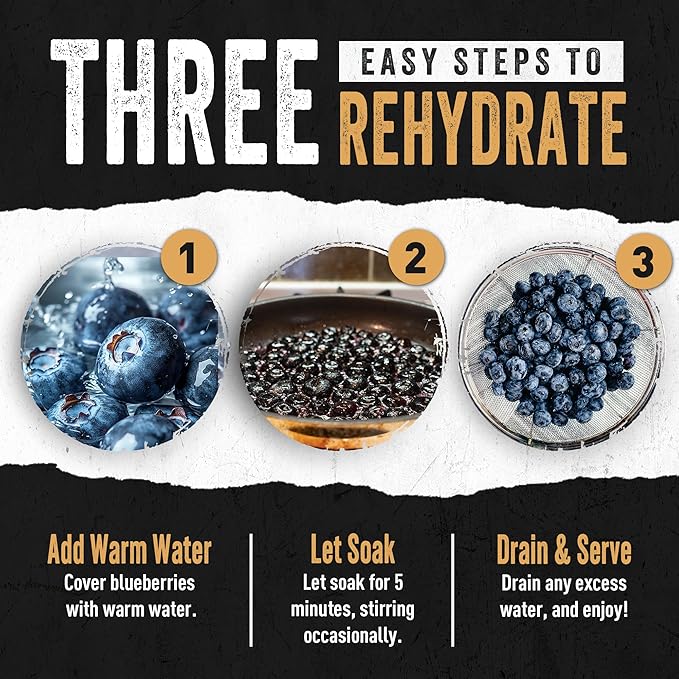 Ready Hour Freeze-Dried Blueberries Case Pack – 32 Servings (4 Pouches) – Shelf-Stable Fruit, Emergency Food Supply, Long-Term Food Storage, Shelf Stable Fruit