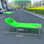 Portable Folding Bed for Adults with Neck Strap Metal Canvas Fold Up Bed with Sunshade Cots for Camping with Handles Load Bearing 160kg for Guest, Travel, Vacation, Camping(Green)