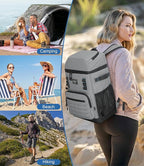 Cooler Backpack 2 Insulated Compartments Leak Proof Beach Coolers Back Pack Waterproof Cooler Bag for Hiking, BBQ Camping, Picnic, Fishing (25L, 36 Cans)
