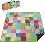 Extra Large Picnic Blankets Waterproof Foldable (80"x 80") Boho Beach Blanket Waterproof Sandproof,3-Layer Thicking Mat Outdoor Packable Camping Blanket