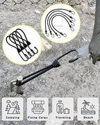 6 Inch Small Bungee Cord with Hooks Camping Accessories - 10 PCS Heavy Duty Elastic Cord Durable Rubber Canopy Ties Perfect for Camping, Luggage, Tents, Wire Hooks