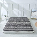 Japanese Floor Futon Mattress - Thicken Sleeping Foldable & Portable Roll up Camping Mattress, Bohemia Black Twin