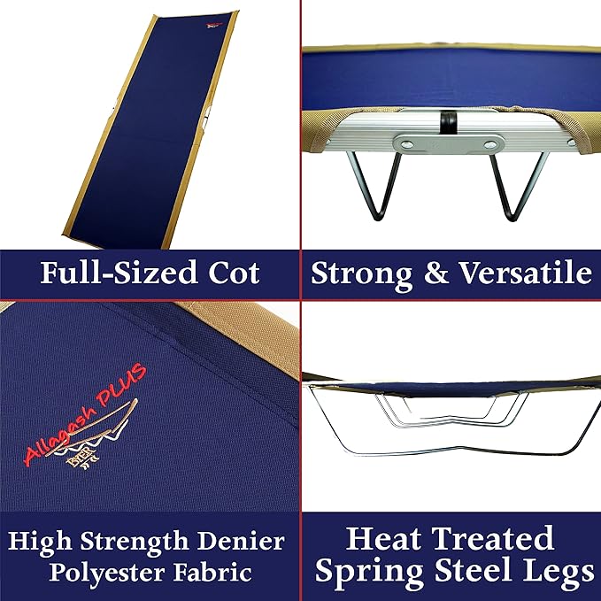 BYER OF MAINE, Allagash Plus, Cot, 76" L X 30" W X 8" H, Lightweight Cot, Extra Wide, Camping Cots Adult, Holds up to 250lbs, Single, Portable Camping Cot