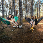 Tranquillo Combo x2 Hammocks with Stand for Outside & Tree Straps, Heavy Duty Hammock with Stand 600lbs for Indoor Outdoor Patio Backyard, x2 Hammocks for 2 Person (Combo - Peacock, Medium)