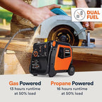 Generac 3,800-Watt Dual-Fuel Portable Inverter Generator - Gas and Propane Compatible - Quiet Operation - Clean, Stable Power - Great for Home Backup, Camping, and RV Use