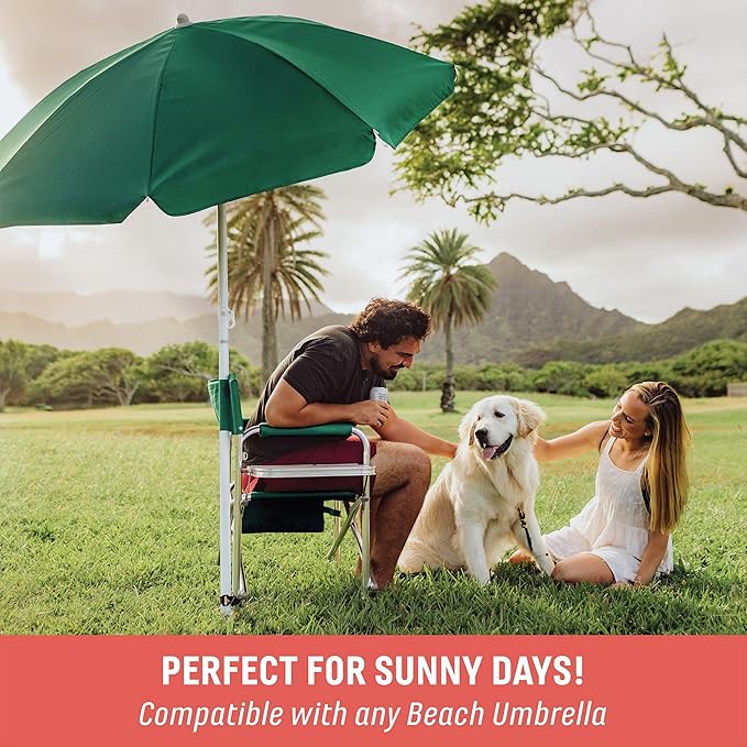 Picnic TIME Sports Chair with Side Table and Armrest Caddy, Lightweight Aluminum Folding Outdoor Camping Chair for Adults, Portable Director Style Lawn Seating with Pockets & Carry Strap, (Burgundy)