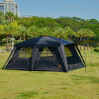 KTT Extra Large Tent 12 Person,Family Cabin Tents,Awning,2 Rooms,4 Doors and 4 Windows with Mesh,Straight Wall,Waterproof,Double Layer,Big Tent for Outdoor,Picnic,Camping,Family Gathering