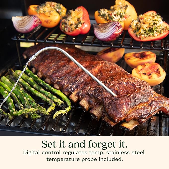 Cuisinart 8-in-1 Portable Wood Pellet Grill and Smoker, Compact for RV, Tailgates, Camping, and Backyard Cooking, Smoky Flavor, Versatile Meat Smoker
