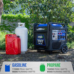 DuroMax XP11000iH 11,000-Watt Dual Fuel Portable Digital Inverter Generator - Gas & Propane, Remote Electric Start, Transfer Switch Ready, RV & Emergency Ready