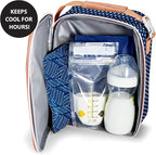Fit & Fresh Cool Coolers Soft Ice,Flexible Stretch Nylon Reusable Ice Packs for Lunch Boxes & Coolers,Navy Sketch Weave-& Blue,2 Count (Pack of 12)
