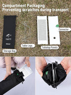WildCall Mini Solo Folding Table with Gas Connector Ultralight Compact with Carry Bag for Backpacking, Camping, Hiking, Beach