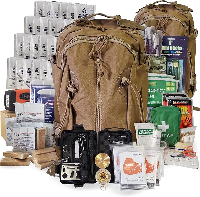 4 Person Emergency Kit/Survival Backpack for 72 Hours for Natural Disasters, Hurricanes, Emergency or Bug Out Situations