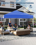 Canopy Tent, GarveeLife 10X10 FT Pop Up Canopy Outdoor Instant Tent Slant Legs with Carrying Bag, Portable Gazebo Shelter for Patio Deck Garden Beach - 8X8 FT Canopy Cover (Blue)