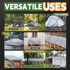 RAINDEWAY Large Tarps 30x60 Feet, 5.5 Mil - Multipurpose Waterproof Poly Tarp Cover with Metal Grommets and Reinforced Edges, Silver/Blue