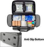 Trunab Professional Medical Bag, First Aid Storage Bag, Empty Emergency Responder Trauma Bag with Inner Dividers and No-Scratch Bottom, Ideal for EMT, EMS, Paramedics, Grey, Bag ONLY