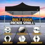 8x8 Heavy Duty Pop Up Canopy by Compact Shelter - Easy Setup, Commercial Grade Aluminum Frame, 42” Folded Frame Height, UPF 50+, Adjustable Portable Tent for Beach, Events, Camping, Roller Bag (White)