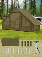 Inflatable Tents for Camping - Easy Blow Up Glamping Tent with Hand Pump, Waterproof PVC Air Inflatable Tent House for Family Weekend Camping