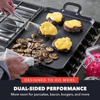 GreenPan x Bobby Flay 18" x 11" Carbon Steel Double Burner Pan, Pre-Seasoned Ready to Use, Induction Compatible, High Heat & Oven Safe Durable Cookware, Cast Iron Alternative