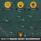 Tarp 8x10 Feet 16 Mil Heavy Duty Waterproof Tarp, Large Multipurpose Cover with Brass Grommets and Reinforced Edges, UV Resistant Thick Poly Tarps for Outdoor Camping Tent Pool Car, Green