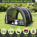 Happy Travel Bike Storage Tent Shed, Outdoor Waterproof Bicycle Covers Shelter with Window for 2/3/4/6/8 Bikes,Oversized Outside Portable Sheds for Lawn Mower,Garden Tools