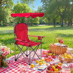 ALPHA CAMP Heavy Duty Canopy Lounge Chair Sunshade Hiking Travel Chair with Cup Holder