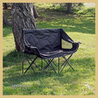 ARROWHEAD OUTDOOR Portable Folding Double Duo Camping Chair Loveseat w/ 2 Cup & Wine Glass Holder, Carrying Bag, Supports up to 500lbs
