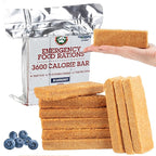 Grizzly Gear Emergency Food Rations- 3600 Calorie Blueberry Bars (2 Pack) - 6 Day, 144 Hour Supply For Disaster, Hurricane, Flood Preparedness - Less Sugar, More Nutrients - 5 Year Shelf Life