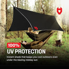 Rain Fly 12x10 Lightweight Survival Camping Tarp; 100% Waterproof; Makes a Great Backpacking Tarp or Hammock Shelter; Comes in Multiple Colors, Survival Bracelet Included; Black
