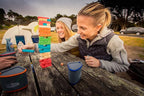GSI Outdoors - Infinity 4 Person Deluxe Nesting Table Set Multicolor Durable, Break Resistant Plates, Bowls, Mugs and Cups