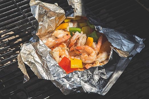 Kingsford Extra Tough Grilling Bags, Heavy Duty Aluminum Foil Bags for Grill and Oven Cooking, Steam and Smoke Food Prep, Disposable BBQ Cooking Bags for Easy Cleanup, 15.5 x 10 In, 4 Count