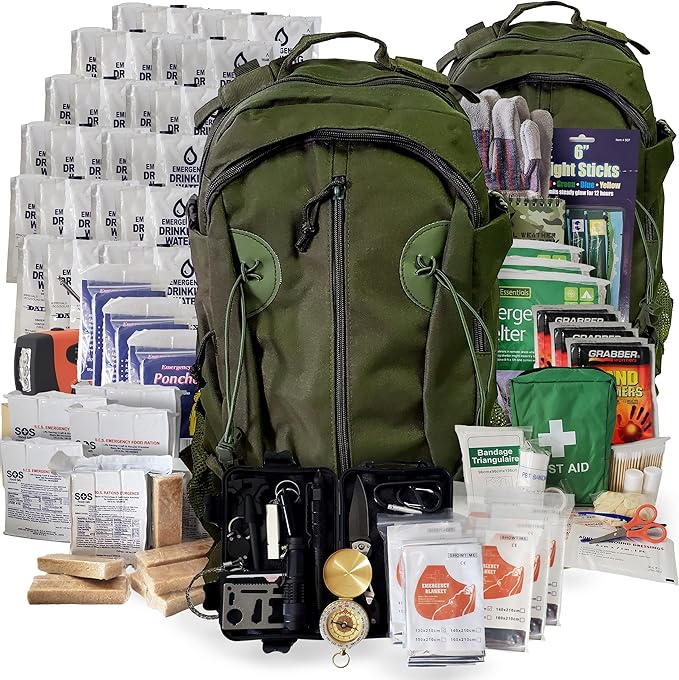 6 Person Emergency Kit/Survival Backpack for 72 Hours for Natural Disasters, Hurricanes, Emergency or Bug Out Situations