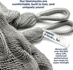 Handwoven Hanging Chair by Yellow Leaf Hammocks - Fits 1 Person, 330lb Max - Kick Back for Full-Body Recline - Weathersafe, Ultra Soft, Hang Anywhere - Color: Grey