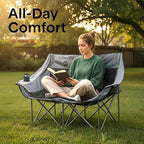 Camping Loveseat for Couples, Friends & Families, Double Camping Chair, Foldable Two Person Camping Chair for Campfire Nights, Tailgating Fun, Beach Escapes, RV Road Trips & Cozy Backyard Comfort