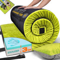 3 Inch Memory Foam Camping Mattress, Dual Layer Thick Sleeping Camp Pad for Car Tent Cot, Roll-Up Portable Glamping Floor Bed for Guests Sleepover
