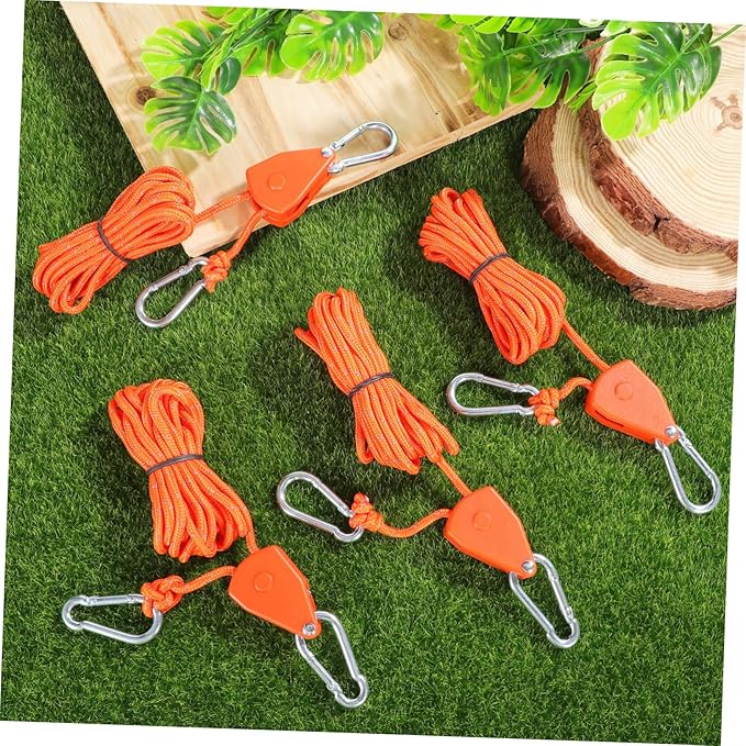 Healifty 4pcs Reflective Nylon Tent Guy Lines Adjustable Ratchet Rope for Camping High Load Capacity Non Slip Grip Utility Rope for Outdoor Activities