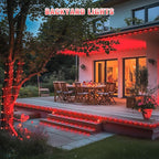 JMEXSUSS 2 * 200 LED Red Solar Rope Lights, 66ft IP 65 Waterproof Solar String Light Outdoor, 8 Modes Christmas Lights for Camp Trampoline Ladder Slide Tent (Pack of 2)